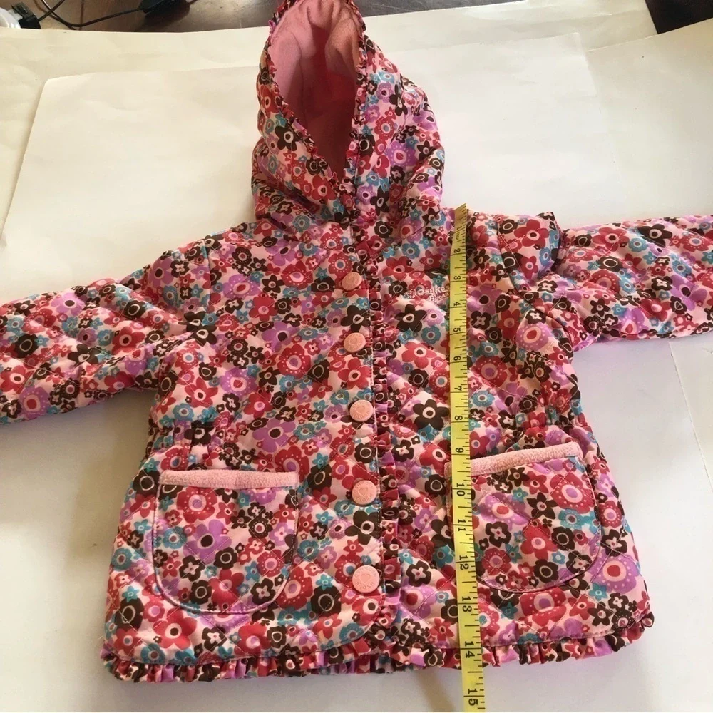 Oshkosh B’gosh Baby Girl Floral Ruffles Hooded Jacket Size 18M